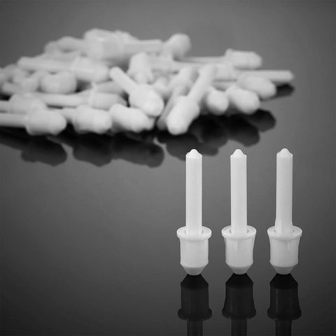 Top Shelf White Shutter Repair Pins Twenty Pack One By Point Two Five Inch Louver Pins Heavy Duty plantation shutter repair pins with three pins in focus.