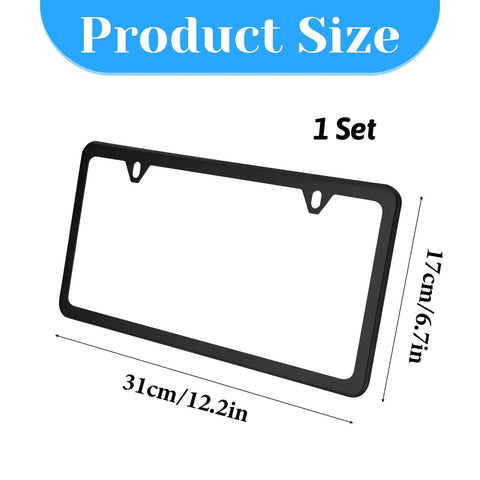 Stainless Steel License Plate Frame With Slim Two Hole Design Flat Plate Holder That Keeps It Clean And Rust Free