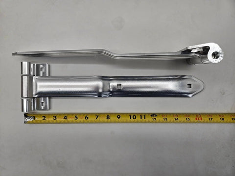 Pair Of 16 Inch Aluminum Offset Bent Strap Hinges For Cargo Utility Trailers And RV Doors, Rustproof Aluminum With 270 Degree Action