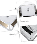 Top view of Didiseaon Solar Powered Rotating Jewelry Display Stand Decorative Rack showing motor and battery slot for accessories.