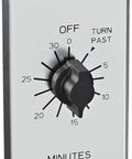 Spring Wound In Wall Twist Timer With Commercial Metal Plate, 30 Minute Auto Shutoff For Motors Or Lights