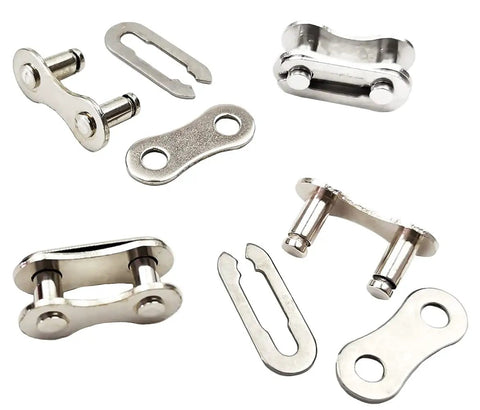 Four Pack Missing Link For Single Speed Bike Chains, Reusable Steel Chain Link, 21 X 8 X 10 Mm, Silver Finish connectors