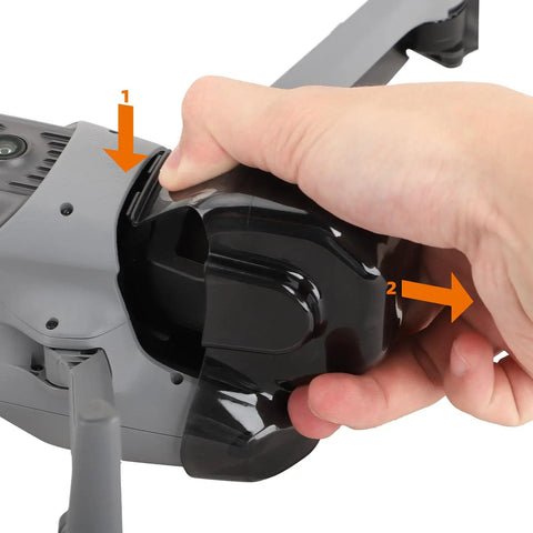 Hand placing Anti Scratch Gimbal Lens Cap For Air 3S Drone Protective Cover Durable PC Material Easy Snap On Full Lens Protection