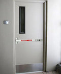 Kickin Heavy Duty Commercial Door Push Bar Panic Exit Device With Alarm For Aluminum Sprayed Finish installed on wood door