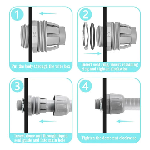 Step-by-step guide for installing Twenty Pack Half Inch Liquid Tight Connectors Tough As Nails Nylon Flexible Conduit Fittings.