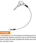 Ball Locking Pin With Button Handle, 5mm Pin Diameter, 15mm Usage Length, Push Button Quick Release Pin With Lanyard Cable displayed