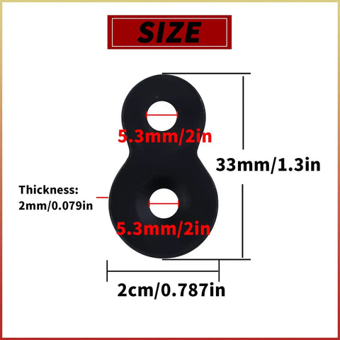 48 Piece Rock Solid Figure Eight Tabletop Fasteners Heavy Duty 12 Gauge Steel Desktop Connector Brackets dimensions 33mm x 2cm in black
