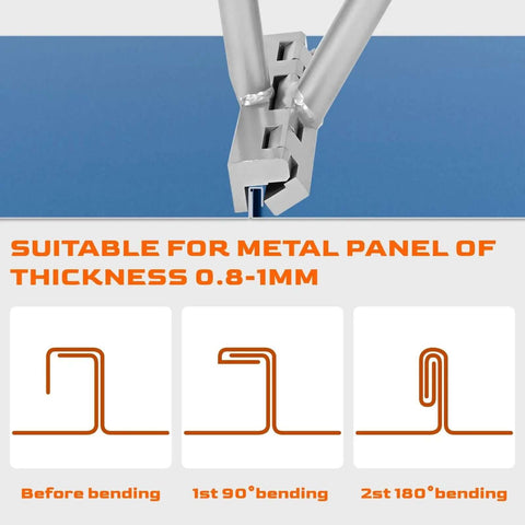 Two In One Hand Seamer Sheet Metal Tool For Standing Seam Roofing Pro Grade Jobsite Ready demonstration of bending process.