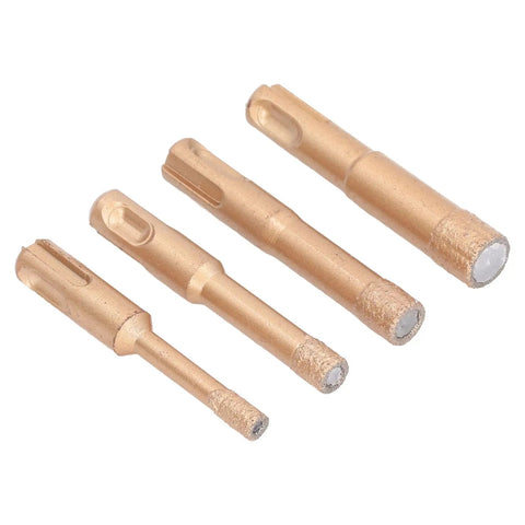Top Tier Brazed Hole Saw Kit 4 Piece Tile Glass Marble Granite Hole Opener Heavy Duty Shank Drill Bits For Tough Hard Materials And Smooth Cutting Results set