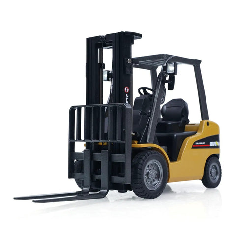 Mini Warehouse RC Forklift Model 9925 With Realistic Light And Sound Effects Precise Steering Lift Lower Function Plus Remote Control Operation For Indoor Play, front view showing lift forks and detailed design.