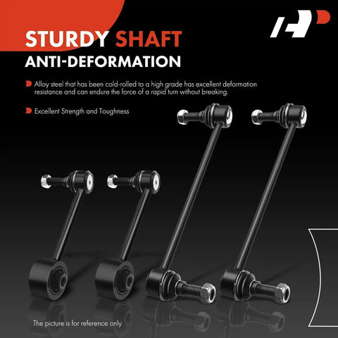 Front And Rear Sway Bar End Link Kit For Honda CR-V 2007 To 2016 Beefed Up Stabilizer Links With Grease Packed For Smooth Operation Tougher Durability And Quick Install, alloy steel