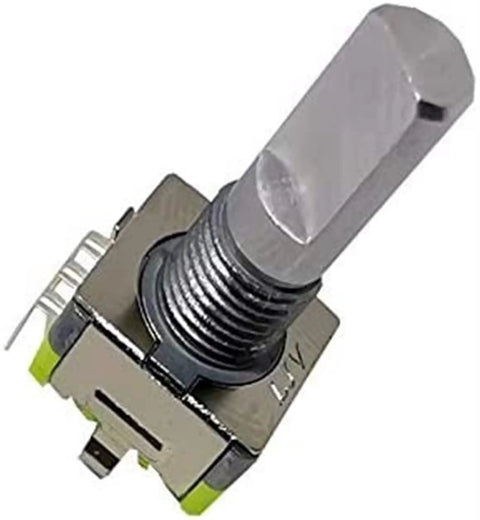 EC11 360 Rotary Encoder 5 Pack 20mm Handle 3 Pin No Switch Digital Potentiometer Rotary Wheel Kit, close-up view
