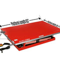 Heavy Duty 4400 Lb Electric Hydraulic Double Scissor Lift Table With 70.1 Inch Lift, 63 By 39.4 Inch Platform, UL Certified Motor