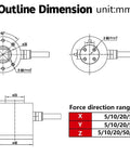 Diagram of Top-Notch Multidimensional Force Sensor For DYDW-006 Three Or Six Axis Measuring And Weighing, 0-10 Kg Capacity