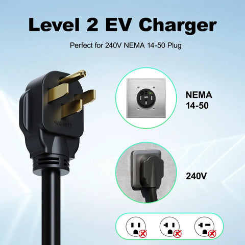 Plug And Play Level 2 Tesla Charger 32 Amp Portable Ev Charging Station With 20 Ft Cable 240V Nema 14-50 Home Setup For Hella Quick Juice And Seriously Smooth Rolls
