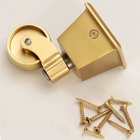 Top Shelf Solid Brass Casters Delivering Three Sixty Degree Swivel Grace For Any Couch Sofa Or Desk Antique Style Gold Cup Roller with screws