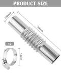 Durable Stainless Steel Exhaust Connector Kit with 4.8 inch Straight Pipe and Clamps, flexible for diesel air heater