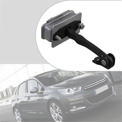 Citroen C4 Mk2 DS4 Rear Door Hinges With Stop Strap Limiter 9181R2 shown next to vehicle model for adjustable smooth operation