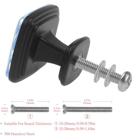 Side view of 4 Pack Crystal Glass Cabinet Knobs With Screws Dope Pink Axolotl Design featuring black ABS base and screws.