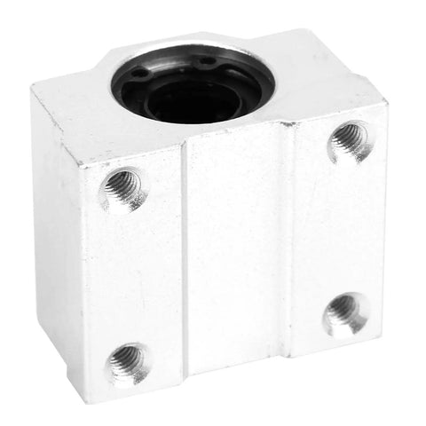 Rock Solid Aluminum Alloy Linear Motion Ball Bearing Slide Block Bushing, seamless glide design, side view with threaded holes.