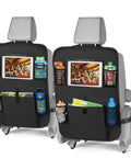 Back Seat Cover For Kids With 6 Pocket Organizer And Two Pack Kick Mats XL Backseat Protector With Tablet Holder Car Seat