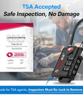 Durable Luggage Locks With Resettable Combination And Alloy Body For TSA Recognition on display with TSA-approved certificate