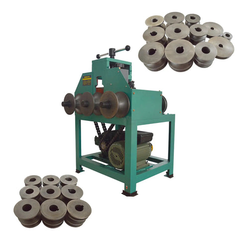 Jaryannix Heavy Duty Electric Pipe Bender For Stainless Steel Tube Roller Bending Machine with various die sets for metal fabrication.