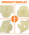 50 Piece Nylon Screw Inserts And License Plate Fasteners Kit with Trim Nuts and Grommet Nuts, 4 beige insert angles.