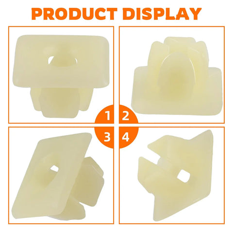 50 Piece Nylon Screw Inserts And License Plate Fasteners Kit with Trim Nuts and Grommet Nuts, 4 beige insert angles.