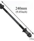 Bike Axle Nut And Rear Hub Axle Kit For 240 Millimeter 9.45 Inch Bicycles Three Eighths Inch Axle 26TPI Black Taper