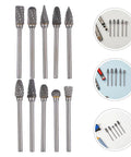 10-Piece Tungsten Carbide Rotary Burr Set With Blue Case For Metal Deburring And Wood Carving High-Precision Grinding And Polishing Bits