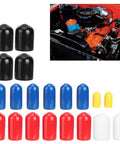 Pro Grade Durable PVC Vacuum Line Caps Kit with 20 Pieces in 5 Sizes from 1/8 in to 3/8 in for auto repairs