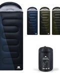 XXL Winter Sleeping Bag For Adults With Draft Collar And Zipper Guard Keeps Body Heat In For Four Season Cold Weather Camping