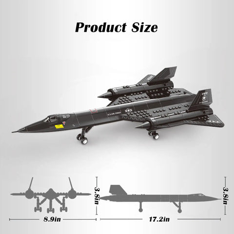 SR 71 US Air Force Reconnaissance Plane Building Toys Set With 183 Pieces Realistic WW2 Fighter Jet Model Kit dimensions