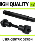 Two-piece black metal shift pedal shaft bushing remover/installer tool for Harley motorcycles