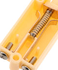 Tamper Switch For Security Cabinets With Screw Terminal Contact Sensor Plastic And Metal Enclosure Alarm For Industrial Facilities And Warehouses Alerts Unauthorized Access And Provides Easy Mounting, yellow plastic and metal spring contact close-up