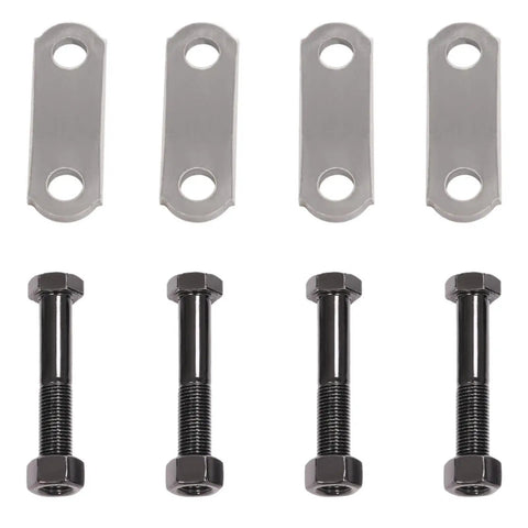 Beefed Up Heavy Duty Tandem Axle Trailer Suspension Shackle Kit with steel shackles and bolts for double eye springs
