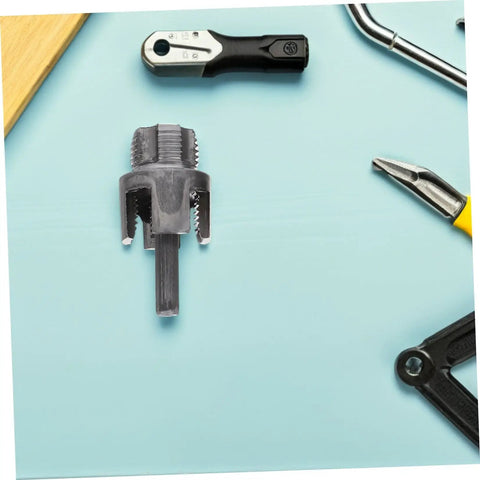 Popetpop 3 Pc Pvc Pipe Threader Set For Electric Drill, focus on threading tool, robust design for 1-2 inch pipes.