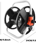 Portable Hose Reel Storage Shelf For One Half Inch Hose Up To 20 Meters Garden Hose Trolley, side view with dimensions