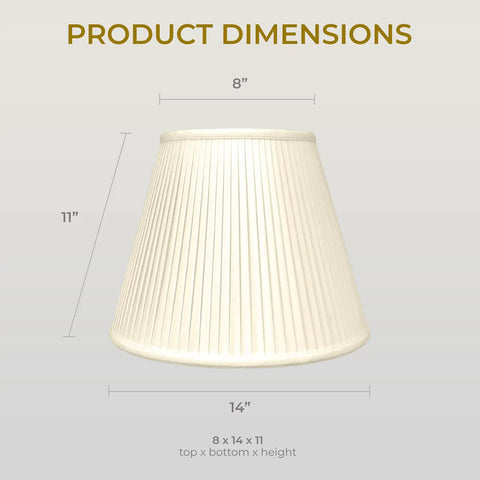Deep Empire Beige Lamp Shade With Side Pleat Finish Silk Look Shantung Material 10 Inch Top 20 Inch Bottom 15 Inch Tall Easy To Install