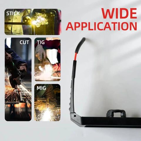 Auto Darkening Welding Glasses With 2 Sensors For TIG MIG MMA Plasma Lightweight 60 Grams, shown with welding applications