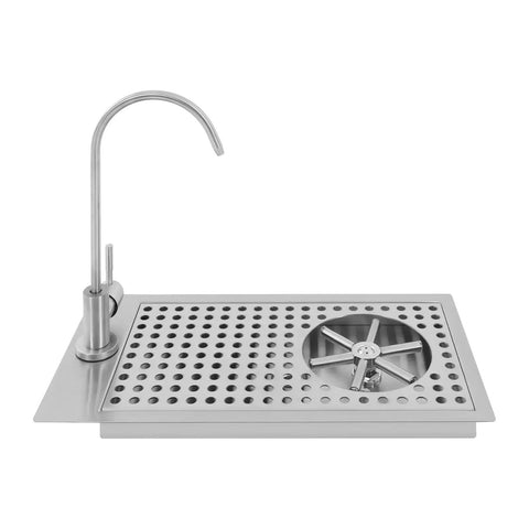 Zero Stress Slick Stainless Steel Sink Glass Rinser With Easy Faucet Mount Heavy Duty Dual Spray Wand For Commercial Bars And Home Cafes Flushes Cups Clean Quick