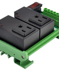 Two Channel IoT Relay Outlet Module For Smart Home Projects With Built In 10 Amp Relays, AC 120V Control, DIN Rail Or Screw Mount