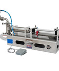 Hassle Free Foot Pedal Pneumatic Bottle Filler Machine Stainless Steel Single Head Liquid Filler Auto Manual Control For Juices Wines And Water 300 To 2600 Ml Truly Smooth Operation with foot pedal and hoses.