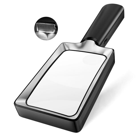 Lighted Handheld Magnifier With 20 LED Lights Dual Magnification Rectangle Glass for seniors reading with easy grip
