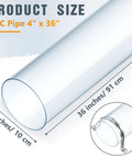 Six Piece Clear PVC Dust Collection Tubes 4 Inch Diameter 36 Inch Long With Strap Clamps And Stainless U Brackets For Heavy Duty