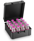 16 Slot 30ml Vial Case For Bac Water And Peptide Reconstitution, Insulin Guard Storage, open with vials, black case
