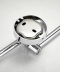 Close-up of the mounting base of the Spacious Dual Arm Swinging Towel Bar Offering Effortless 180 Degree Pivot Wall Mount Design.