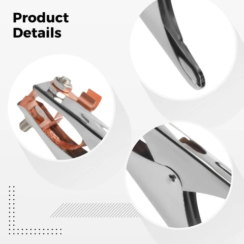 Heavy Duty Welding Ground Clamp With 500A A Shape Copper Jaw close up of copper jaw and clamp details for stable electrical connections.
