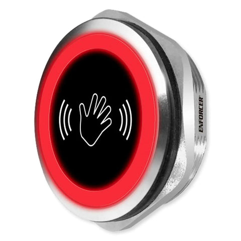 Enforcer Touchless Infrared Proximity Sensor Stainless Steel 38mm With Adjustable Sensing Range Up To 6 Inches and LED Colors Red